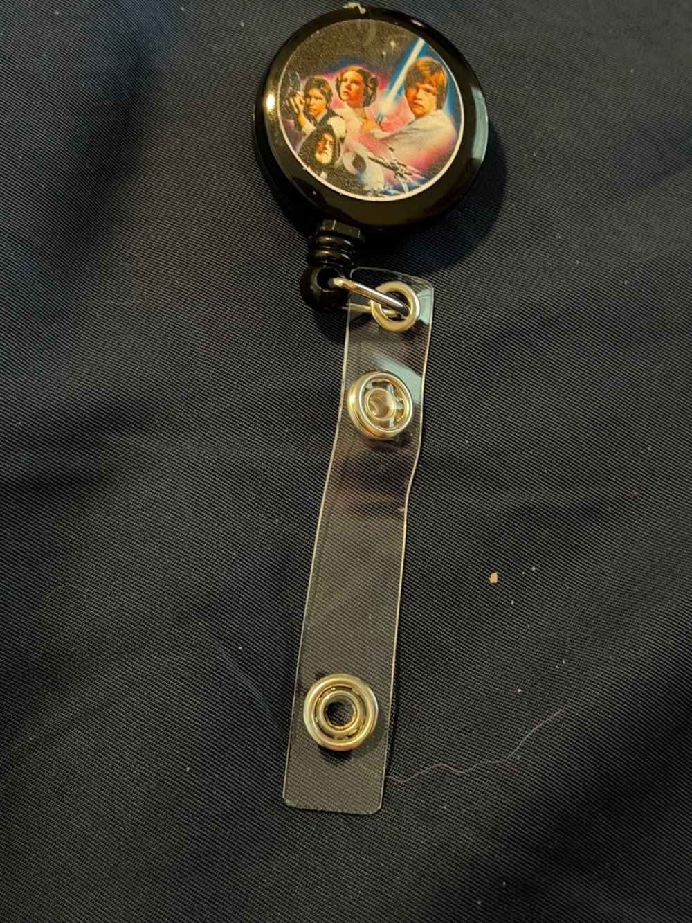 Black Retractable Badge Reel with Star Wars Character Art